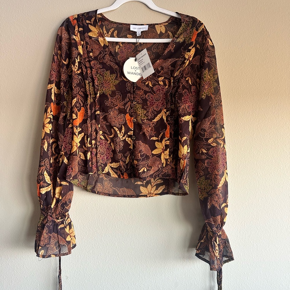 Small : Lost + Wander Multicolor Floral Blouse, NWT